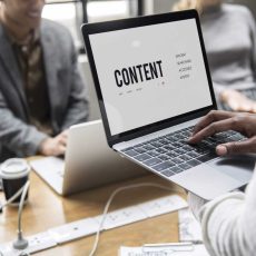 Content concept on a laptop screen